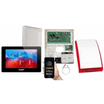 ZESTAW ALARMOWY SATEL INTEGRA 64 PLUS + INT-TSH2-B + OPU-3P + AWT800 + 17Ah + INT-GSM LTE + SP-4001R